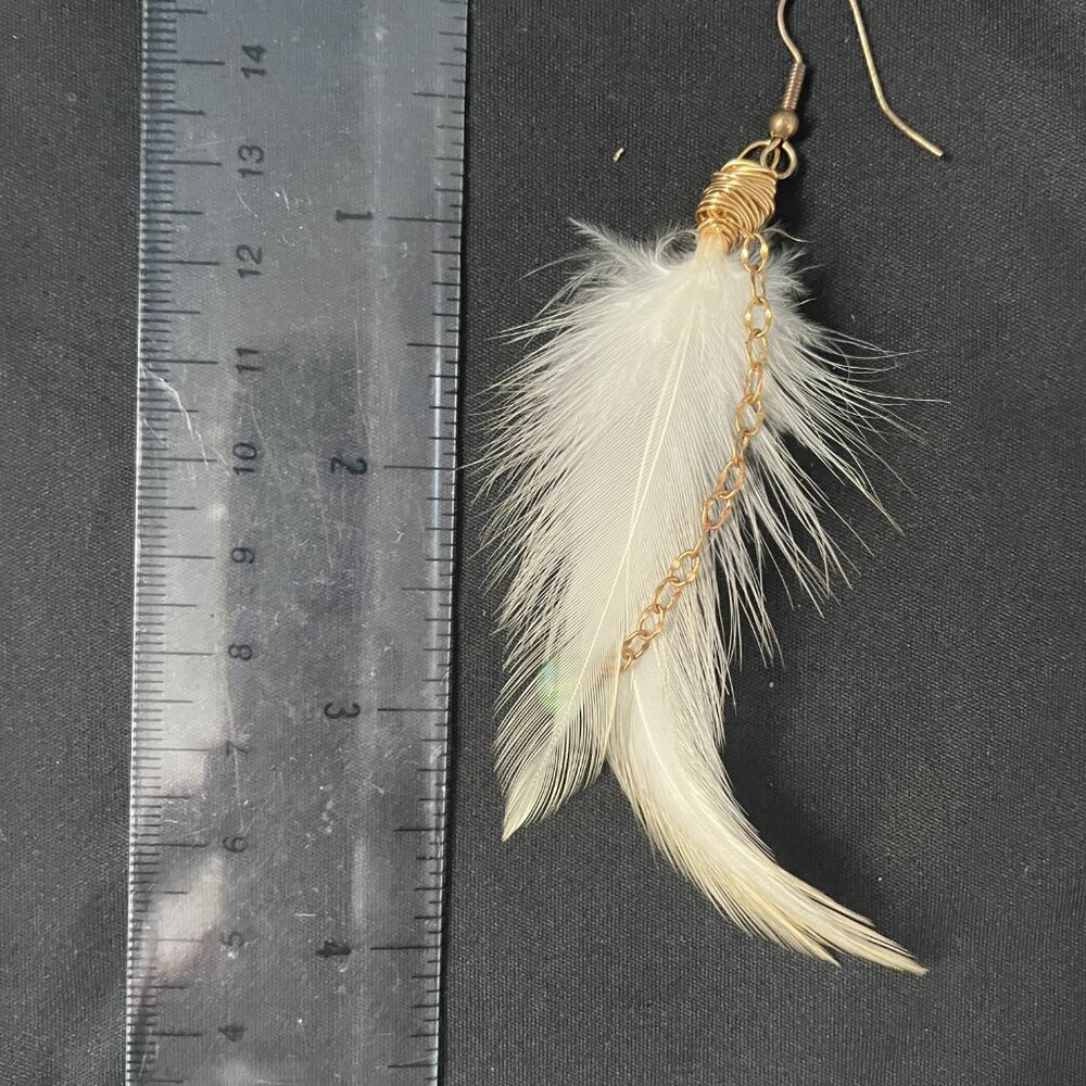 Dangling Feather Hook Earrings - image 3